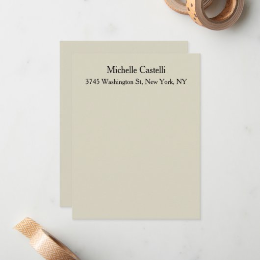 Carte De Correspondance Professionnel Unique Classique Simple (Devant/Arrière en situation)