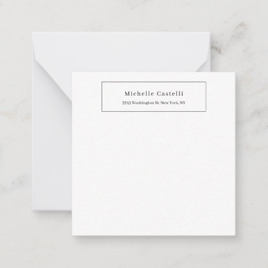 Carte De Correspondance Professionnel Unique Classique Simple Noir & Blanc (Devant)