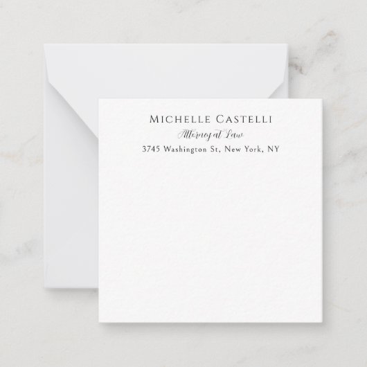 Carte De Correspondance Professionnel Unique Classique Simple Noir & Blanc (Devant)