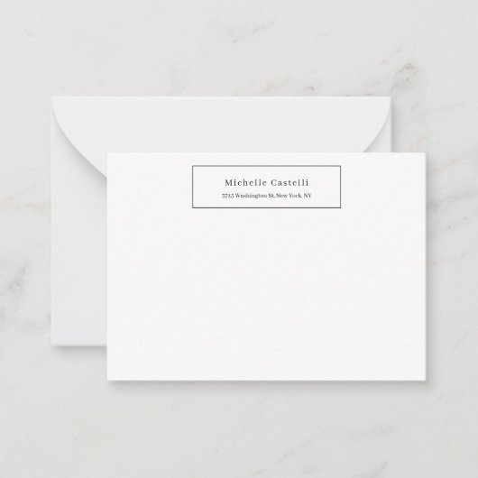 Carte De Correspondance Professionnel Unique Classique Simple Noir & Blanc (Devant)