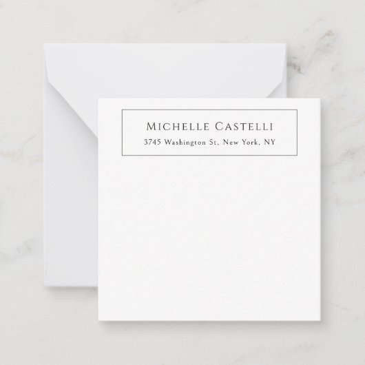 Carte De Correspondance Professionnel Unique Classique Simple Noir & Blanc (Devant)