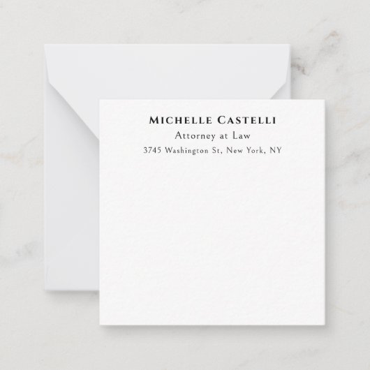Carte De Correspondance Professionnel Unique Classique Simple Noir & Blanc (Devant)