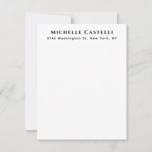 Carte De Correspondance Professionnel Unique Classique Simple Noir & Blanc (Devant)