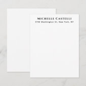 Carte De Correspondance Professionnel Unique Classique Simple Noir & Blanc (Devant / Derrière)