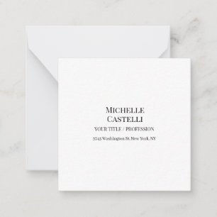Carte De Correspondance Professionnel Unique Classique Simple Noir & Blanc