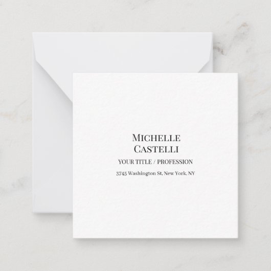 Carte De Correspondance Professionnel Unique Classique Simple Noir & Blanc (Devant)