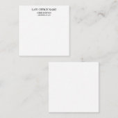 Carte De Correspondance Profil d'affaires du procureur noir blanc (Devant / Derrière)