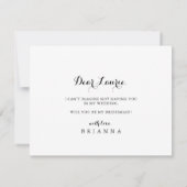 Carte De Correspondance Proposition élégante de la servante d'accueil flor (Dos)