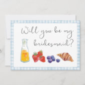 Carte De Correspondance Proposition En vichy Brunch Bridesmaid personnalis (Devant)