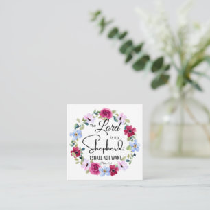Carte De Correspondance Psaume 23:1 Le Seigneur est ma Bible florale bergè