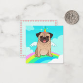 Carte De Correspondance Pug Licorne (Devant/Arrière en situation)