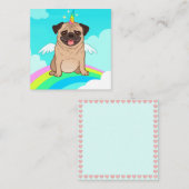 Carte De Correspondance Pug Licorne (Devant / Derrière)