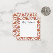 Carte De Correspondance Pull Écharpe Chapeau de Noël Rouge Blanc (Devant/Arrière en situation)