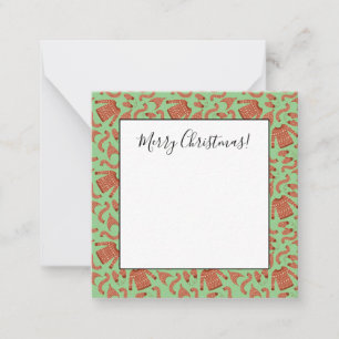 Carte De Correspondance Pull Écharpe Chapeau de Noël Rouge Blanc