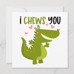Carte De Correspondance Pun d'amour de drôle d'alligator