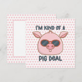 Carte De Correspondance Pun de cochon drôle (Devant / Derrière)