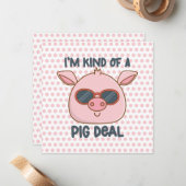 Carte De Correspondance Pun de cochon drôle (Devant/Arrière en situation)