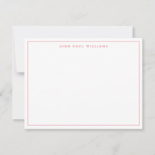 Carte De Correspondance Punch rose simple moderne Professionnel mince bord