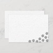 Carte De Correspondance Puppy Paw Prints And Gray Paint Splatter Custom (Devant / Derrière)