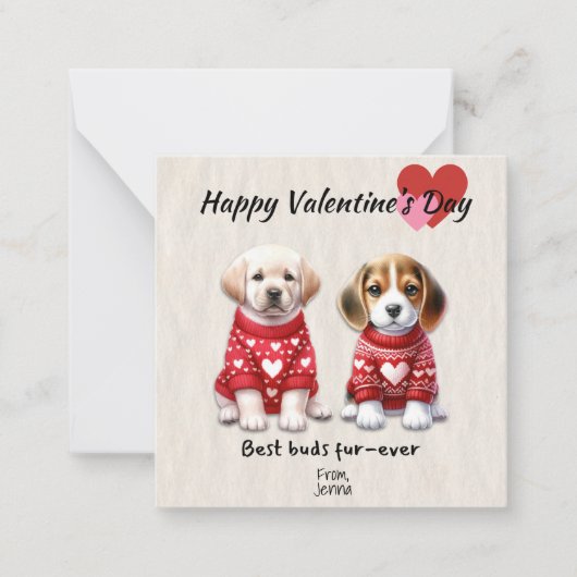 Carte De Correspondance Puppy Valentine's Day Cards (Devant)