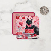 Carte De Correspondance Purr-fect chat noir Classe Valentine (Devant/Arrière en situation)