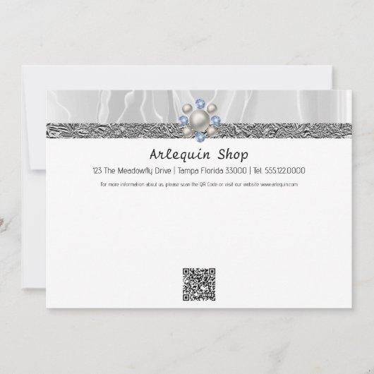 Carte De Correspondance QR Code White Silice & Foil Business (Devant)