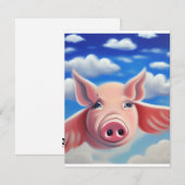 Carte De Correspondance Quand les porcs volent (Devant / Derrière)
