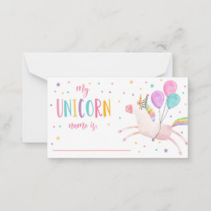 Carte De Correspondance Quel Est Votre Nom Unicorne Jeu Magique Anniversai