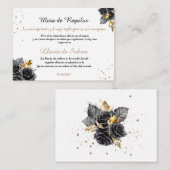 Carte De Correspondance Quinceañera Lluvia de Sobres Roses noirs (Devant / Derrière)