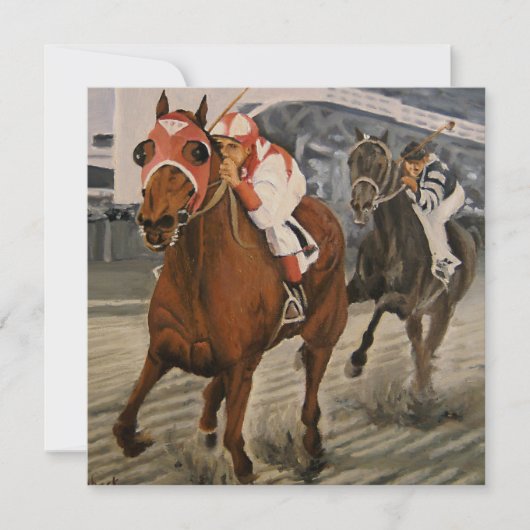 Carte De Correspondance Racing Thoroughbred est le cheval gagnant des vaca (Devant)