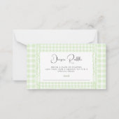 Carte De Correspondance Raffle En vichy couches vertes (Devant)