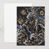 Carte De Correspondance Raijin Bleu (Devant / Derrière)