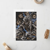 Carte De Correspondance Raijin Bleu (Devant/Arrière en situation)