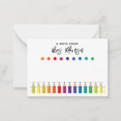 Carte De Correspondance Rainbow Crayons Kindergarten Enseignant (Devant)