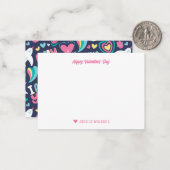 Carte De Correspondance Rainbow Heart Doodle Motif mignonne Saint Valentin (Devant/Arrière en situation)