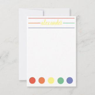Carte De Correspondance Rainbow name fixe personnalisée