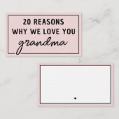 Carte De Correspondance Raisons pour lesquelles nous t'aimons grand-mère m (Devant / Derrière)