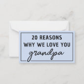 Carte De Correspondance Raisons pour lesquelles nous vous aimons grand-pèr (Devant)