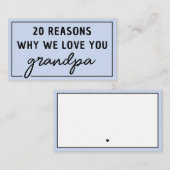 Carte De Correspondance Raisons pour lesquelles nous vous aimons grand-pèr (Devant / Derrière)