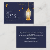 Carte De Correspondance Ramadan Kareem bleu (Devant / Derrière)