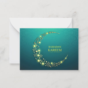 Carte De Correspondance Ramadan Kareem Croissant islamique d'or