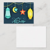 Carte De Correspondance Ramadan Kareem lanterne islamique (Devant / Derrière)