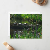 Carte De Correspondance Rangée de tortues Green Nature Photo (Devant/Arrière en situation)