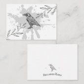Carte de correspondance Raven Ink et Branches (Devant / Derrière)