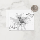 Carte de correspondance Raven Ink et Branches (Devant/Arrière en situation)