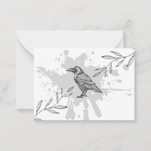Carte de correspondance Raven Ink et Branches