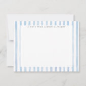Carte de correspondance rayée aquarelle bleue (Devant)