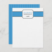 Carte De Correspondance Rayures bleues classiques de la correspondance de  (Devant / Derrière)