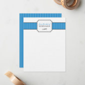 Carte De Correspondance Rayures bleues classiques de la série de papeterie (Devant/Arrière en situation)