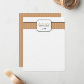 Carte De Correspondance Rayures marron classiques du bureau de papeterie (Devant/Arrière en situation)